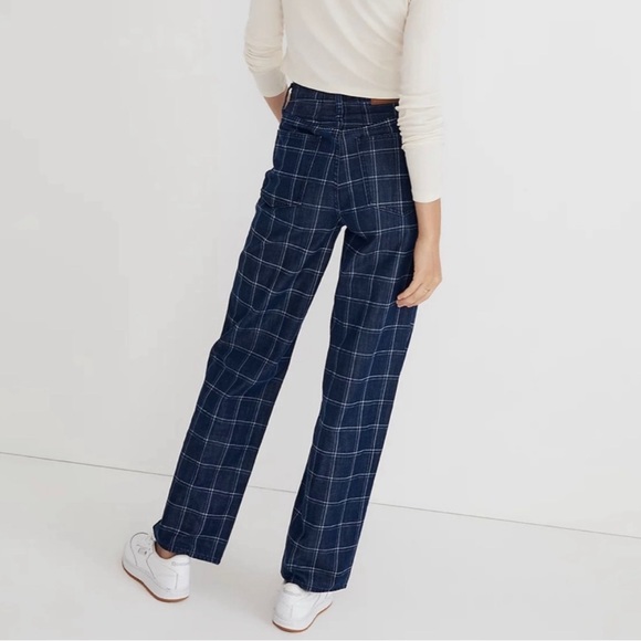 NWT Madewell Perfect Vintage Wide Leg Jeans in Windowpane - Picture 2 of 8